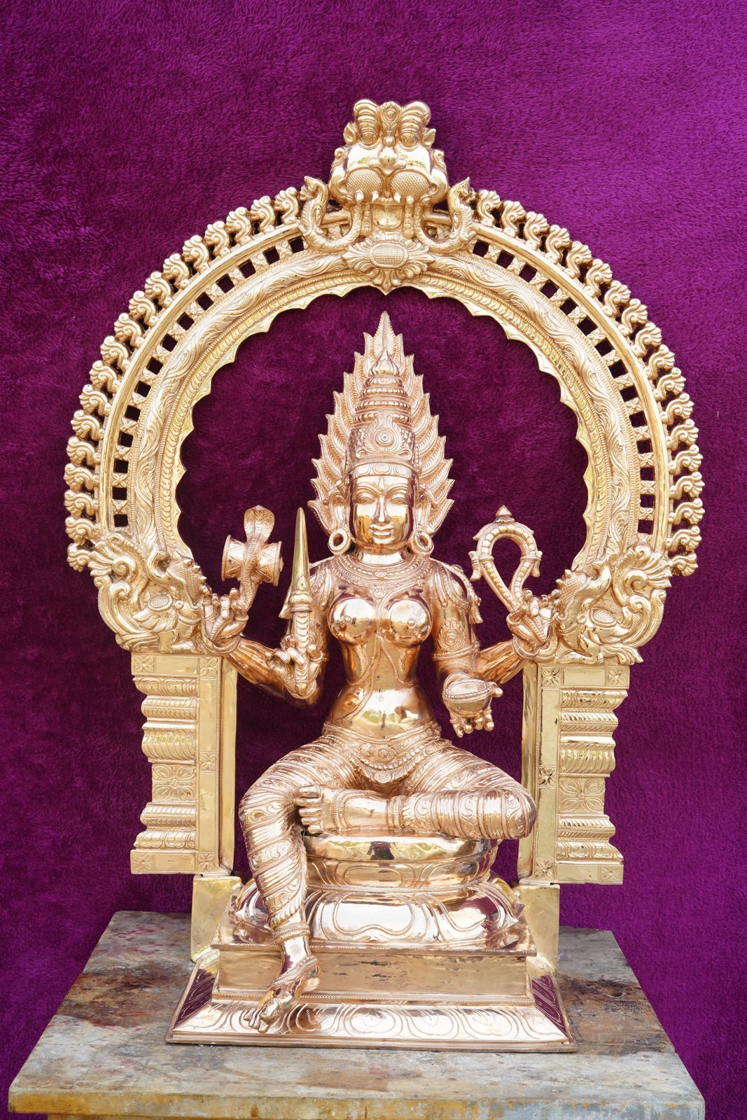 Amman Temple, Malaysia — Panchaloha deities and temple metalwork, Malaysia — June 2022 (1)